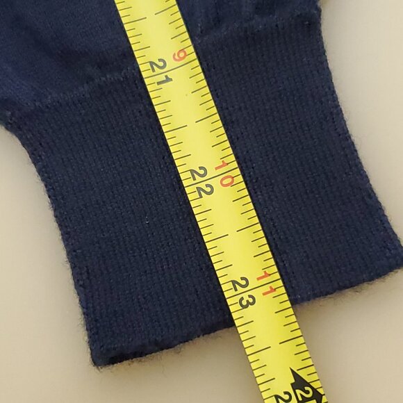 Tory Burch Navy Blue 100% Merino Wool Button-Up Cardigan Sweater Size Small - Picture 13 of 14